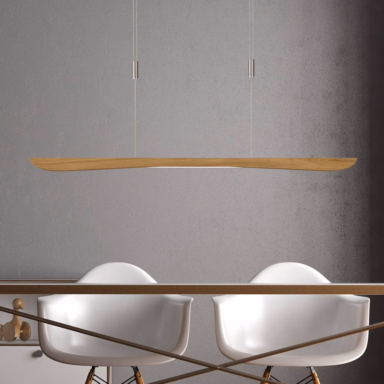 Lampada a sospensione Hiba Quitani, dimmerabile, Legno chiaro, Soggiorno / Sala da pranzo, Legno, Moderno, Lampada a sospensione