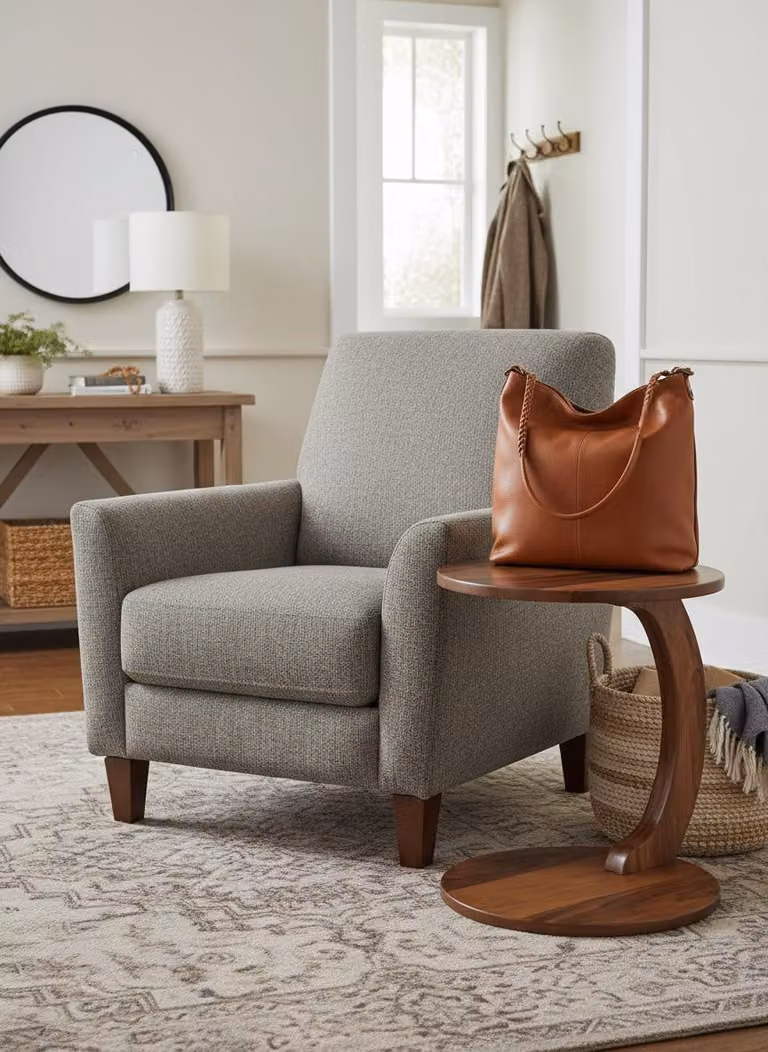 Tavolino da salotto moderno, minimalista, marrone, elegante, di classe, confortevole