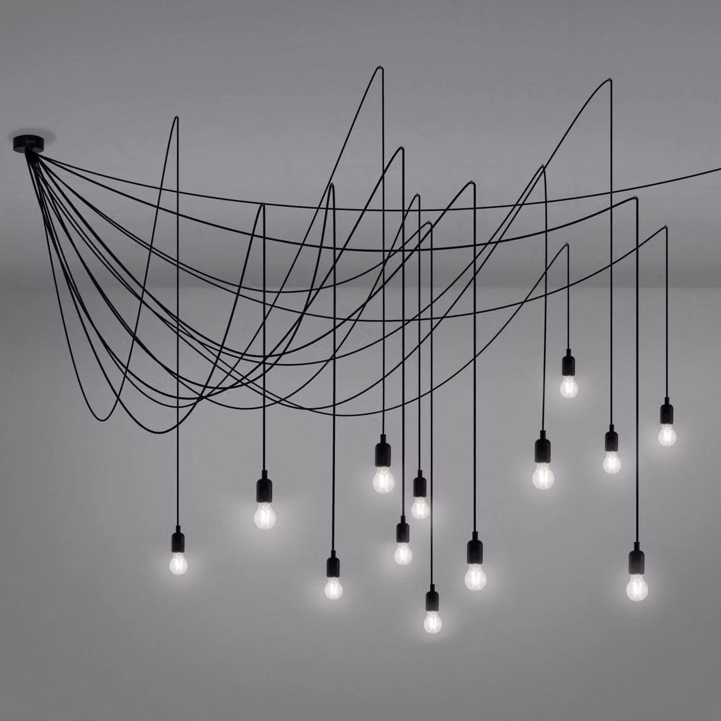 SELETTI Lampada a sospensione LED Maman, dimmerabile, Nero, Soggiorno / Sala da pranzo, Plastica, Moderno, Lampada a sospensione