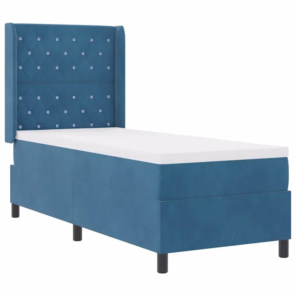 Letto moderno con materasso a molle e illuminazione LED blu in velluto vidaXL L: 200 cm, P: 80 cm, H: 128 cm – 2