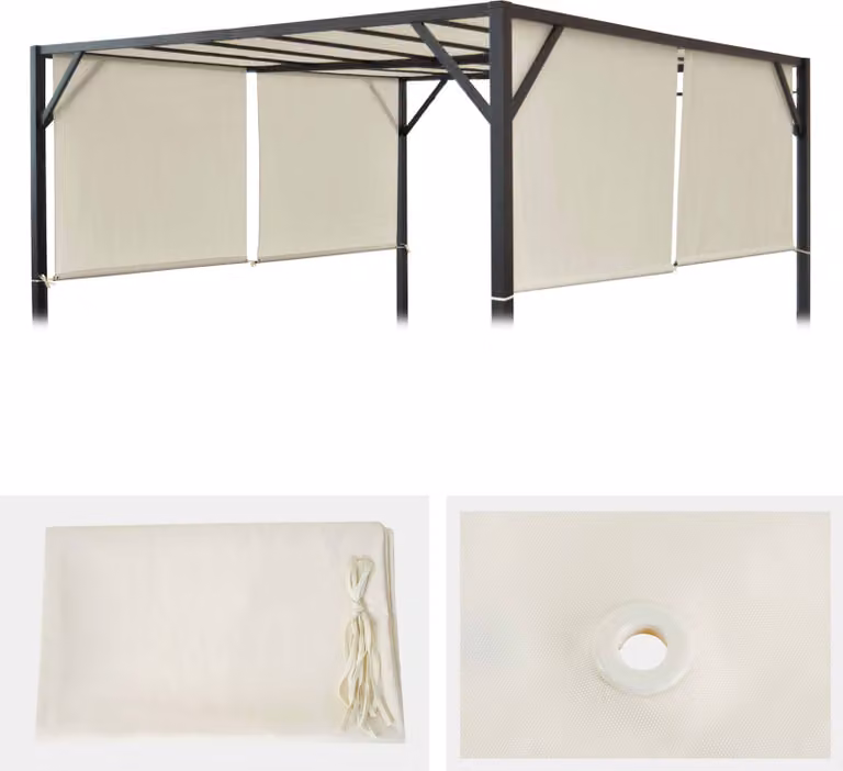 Copertura di ricambio per pergola a padiglione Baia 3x4m ~ crema