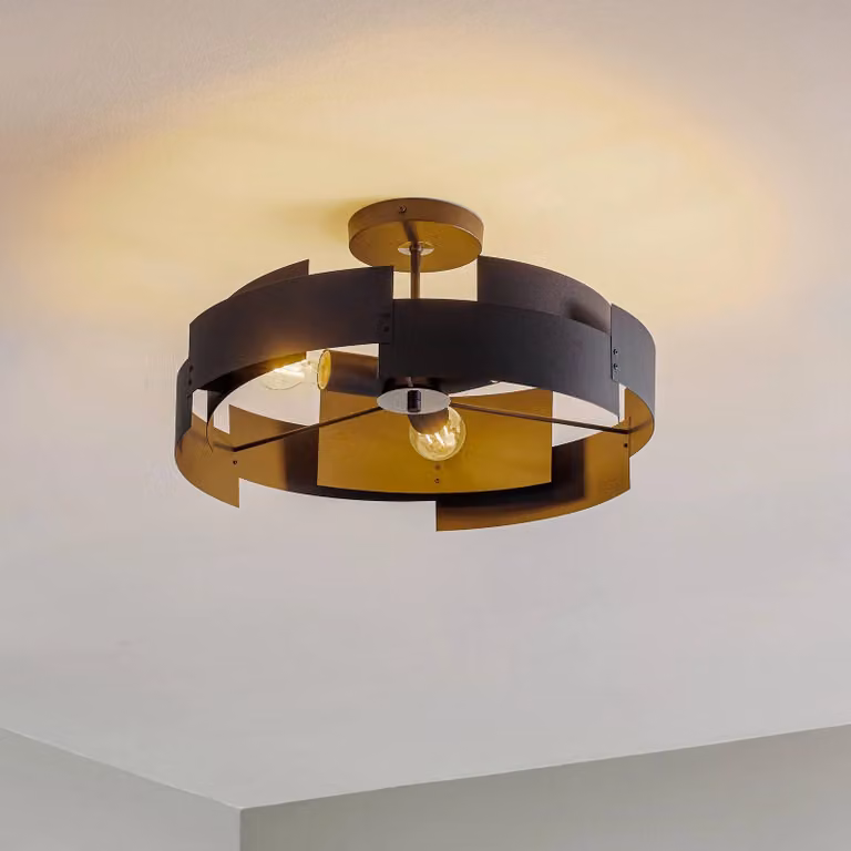 Plafoniera soffitto Tori Domiluce, dimmerabile, Nero, Soggiorno / Sala da pranzo, Metallo, Moderno, Plafoniera