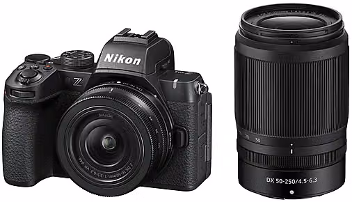 Fotocamera mirrorless Nikon Z50II APS-C 20,9 Mpx con kit obiettivi NIKKOR Z DX 16-50mm f/3.5-6.3 VR e NIKKOR Z DX 50-250mm f/4.5-6.3 VR e scheda SD Lexar 128GB Black – 2