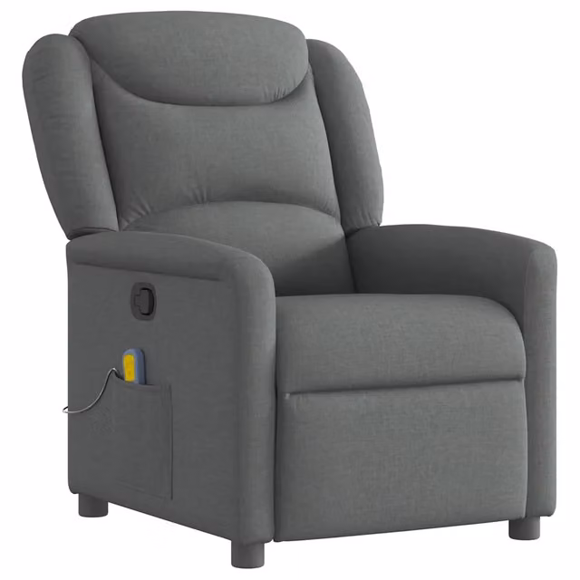 Poltrona Massaggiante | Sedia Relax Reclinabile Grigio Scuro in Tessuto