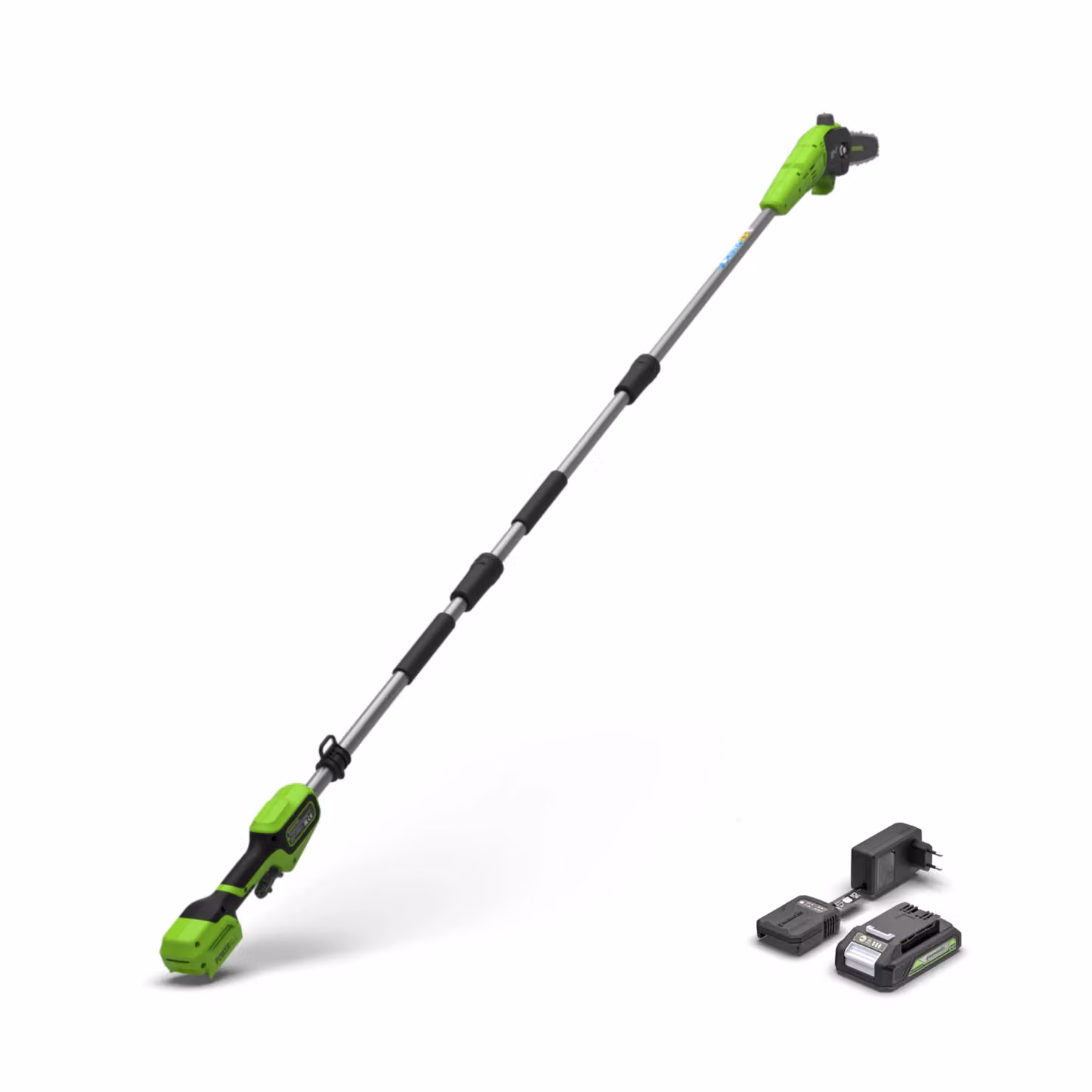 Potatore a palo Greenworks POWERALL 24V Gen. II con batteria 2Ah, colore verde