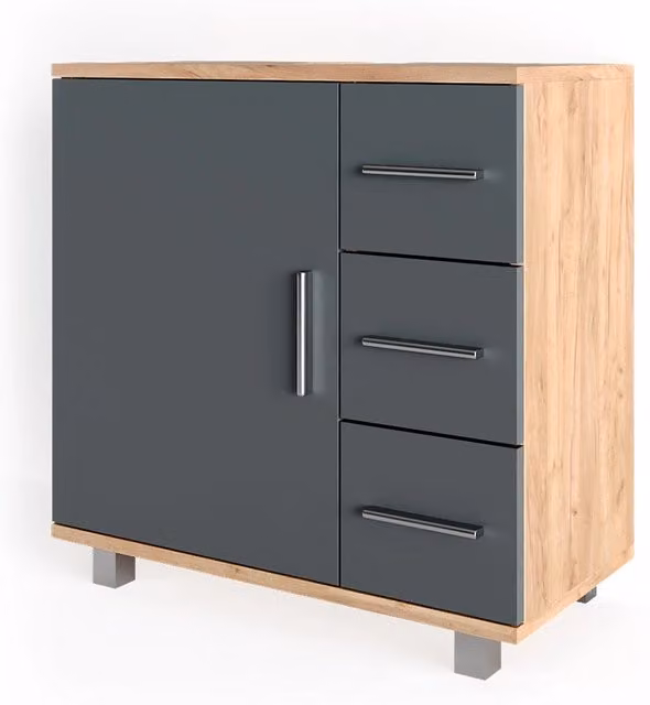 Mobile sottolavabo per bagno Ilias Vicco in Rovere con ante e cassetti L: 60 cm, P: 60.8 cm, H: 33 cm – 1