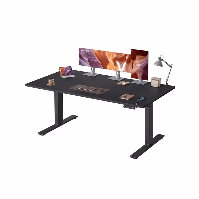 Scrivania Regolabile in Altezza, Nero Inchiostro / 160 x 80 cm
