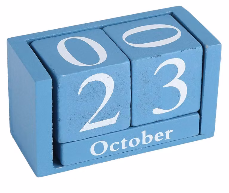 Calendario da scrivania in legno, cubo rustico, regolabile, confezione singola, per la scrivania