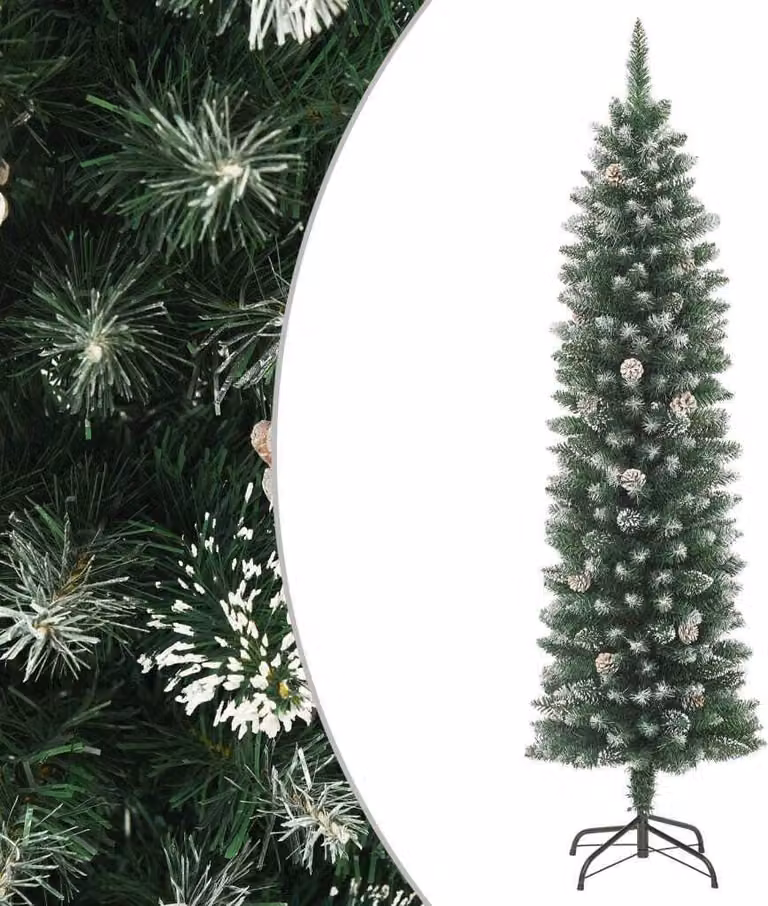Maison Exclusive - Albero di Natale artificiale con supporto, modello slanciato, 240 cm, in PVC