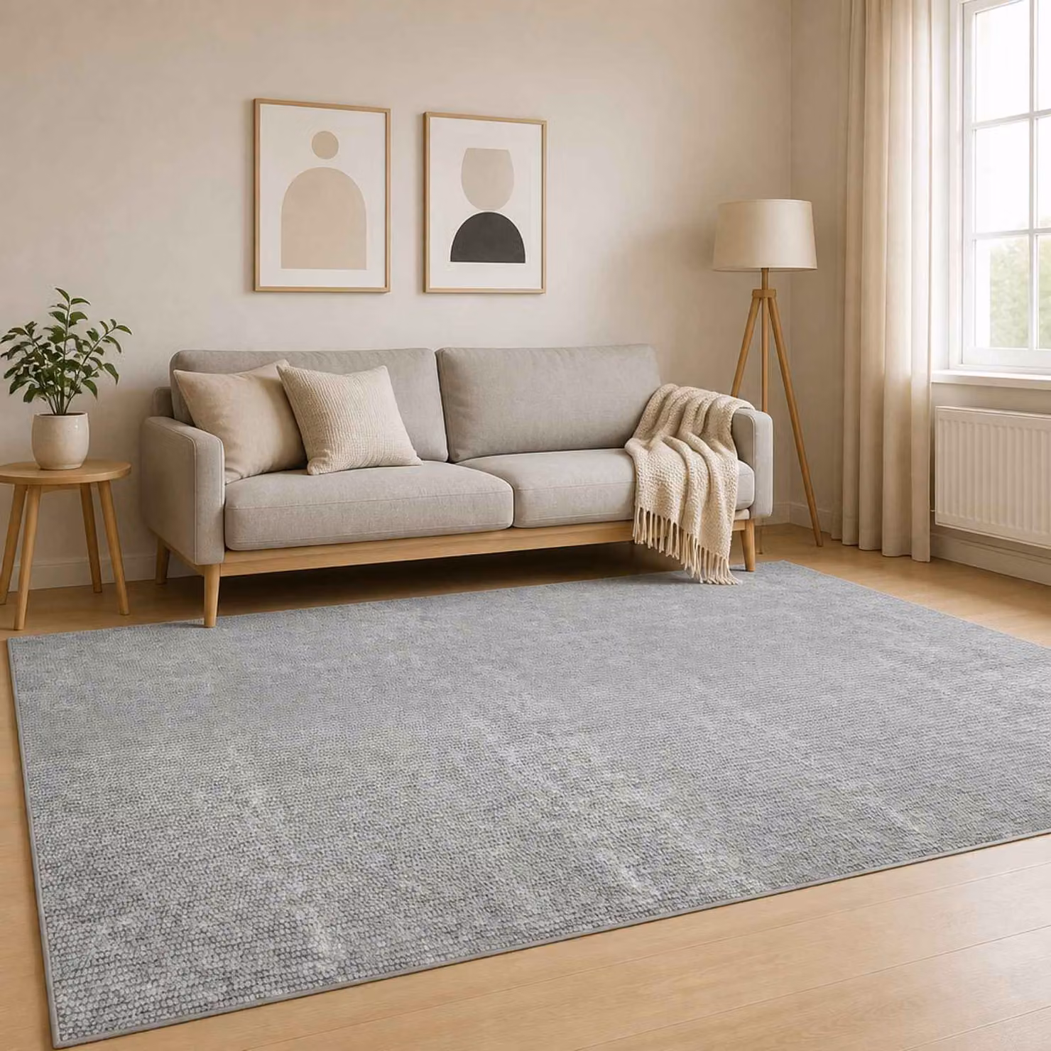 vidaXL Tappeto Grigio 160 x 230 cm 100% Poliestere 3 mm Lavabile