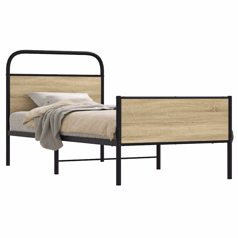 vidaXL Giroletto senza Materasso in Rovere Sonoma e Truciolato, L/P/H: 80 x 200 cm