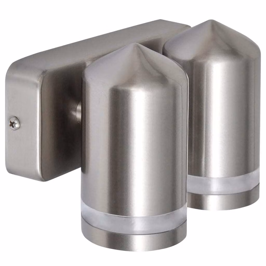 The Living Store Lampada da parete a LED in acciaio inox a forma di cono con fascio discendente