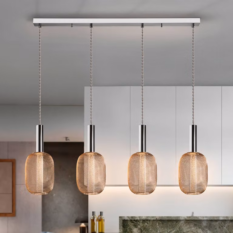 Schuller Valencia Lampada a sospensione Micron, dimmerabile, Cromo / Argento, Soggiorno / Sala da pranzo, Metallo, Lampada a sospensione