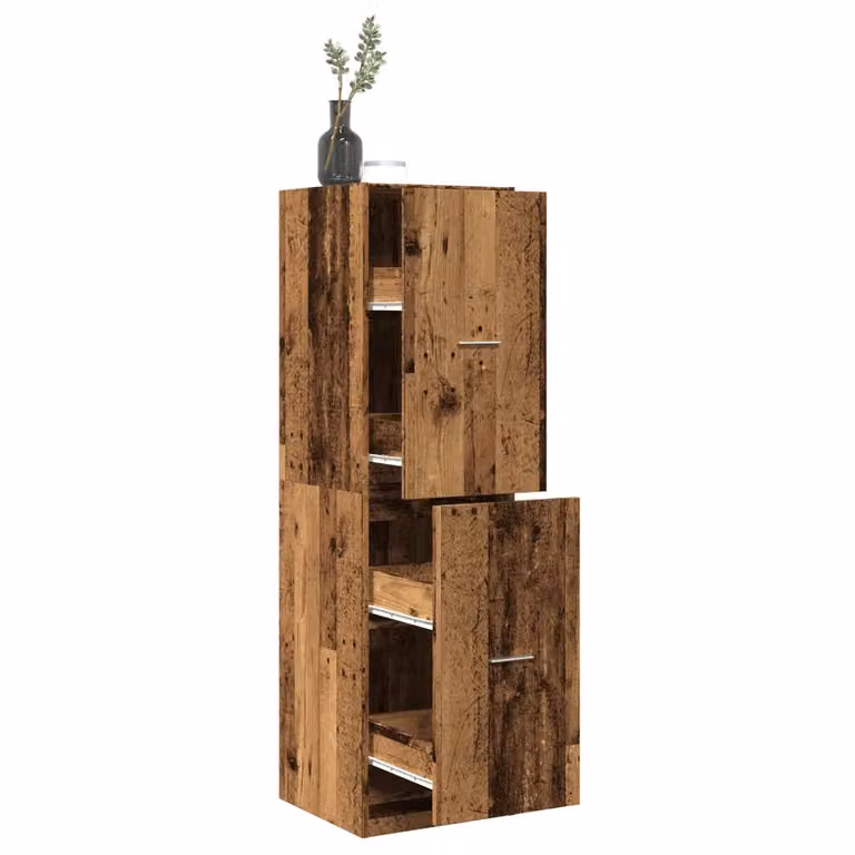 Armadietto da Farmacia da Parete vidaXL in Legno Vecchio Marrone, L: 40 cm, P: 41 cm, H: 144,5 cm