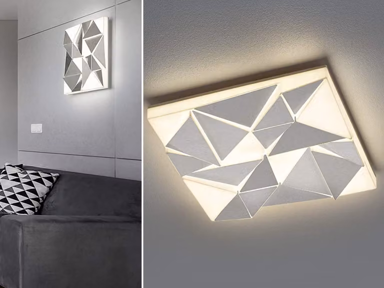 Plafoniera LED TRINITY telecomando, dimmerabile, luce notturna - 60x60cm