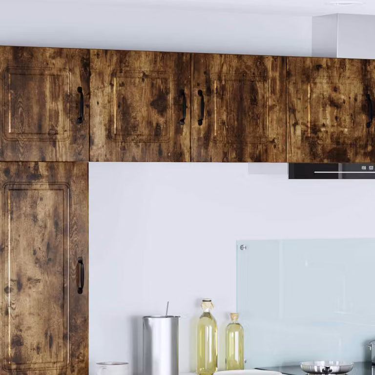 Set di 2 pannelli per lavastoviglie incasso vidaXL Kalmar in legno Rovere fumé marrone