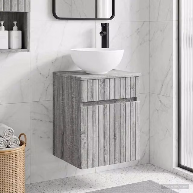 Mobile lavabo da parete Sonoma grigio 39 x 41 x 64,5 cm 890558
