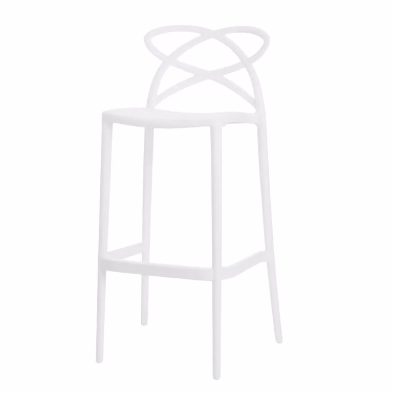 Set di 4 sgabelli moderni in polipropilene bianco Mobili 2G L/P/H: 41 x 46 x 102 cm