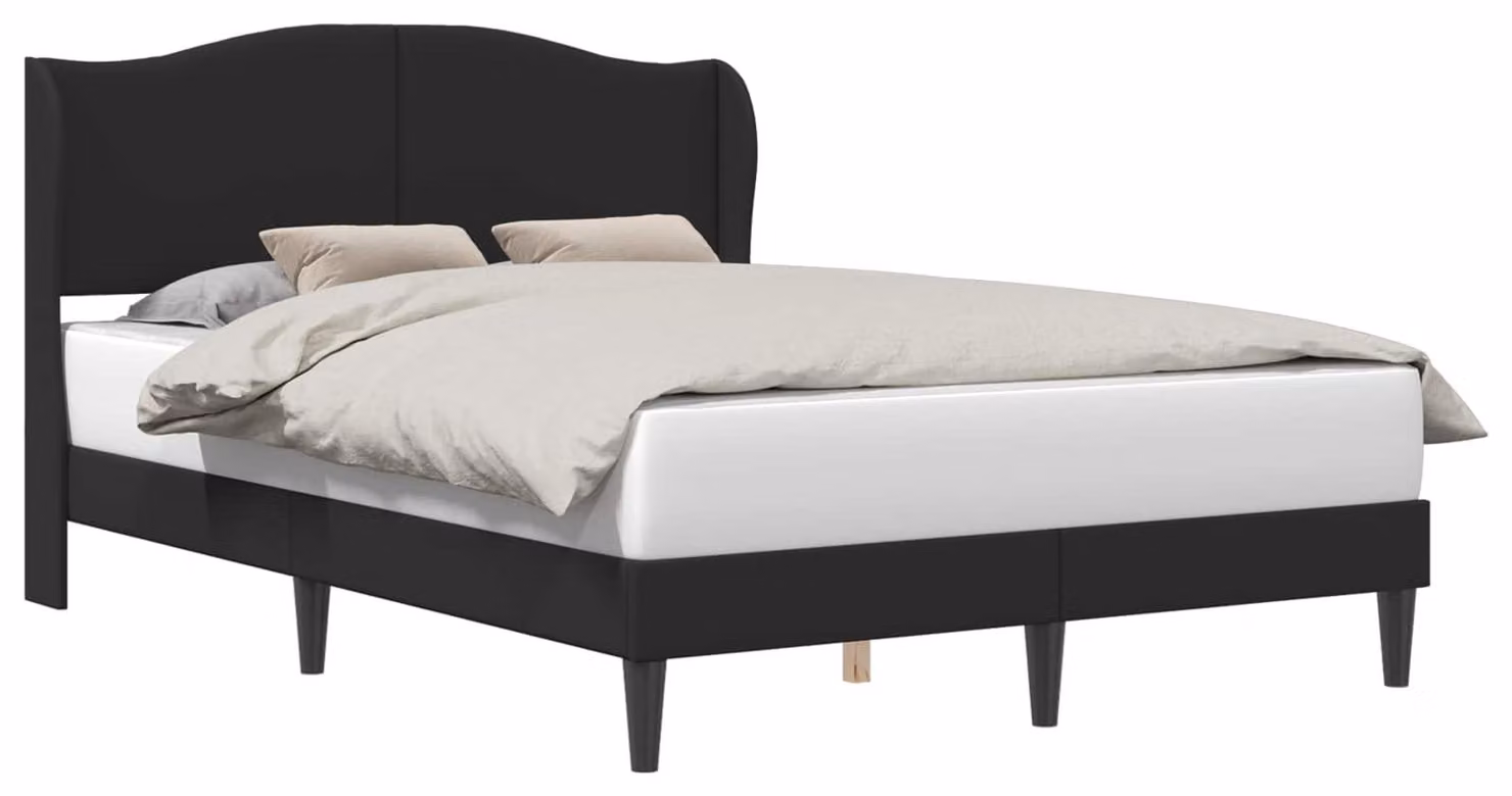 Struttura del letto con testiera Nero 120 x 200 cm Pelle finta