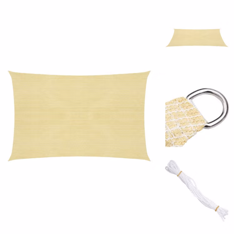 vidaXL Tenda da sole 160 g/m² Beige 2,5x3 m HDPE - Ombrelloni e tende da sole