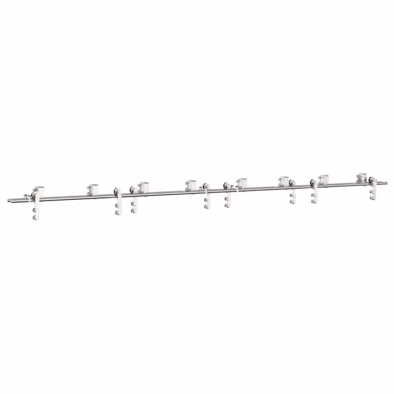 Kit Binari per Porta Scorrevole vidaXL in Acciaio Inossidabile Argento 366 cm