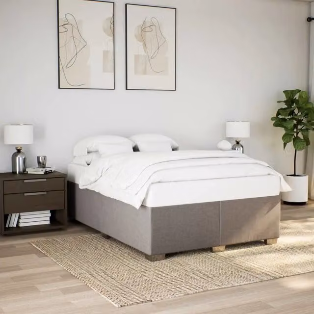Giroletto senza Materasso-Struttura Letto Tortora 140x200 cm in Tessuto 205070