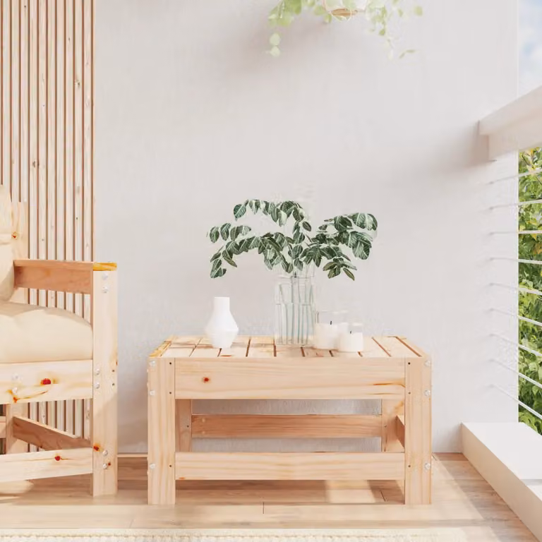 vidaXL Poggiapiedi da Giardino in Legno di Pino Marrone