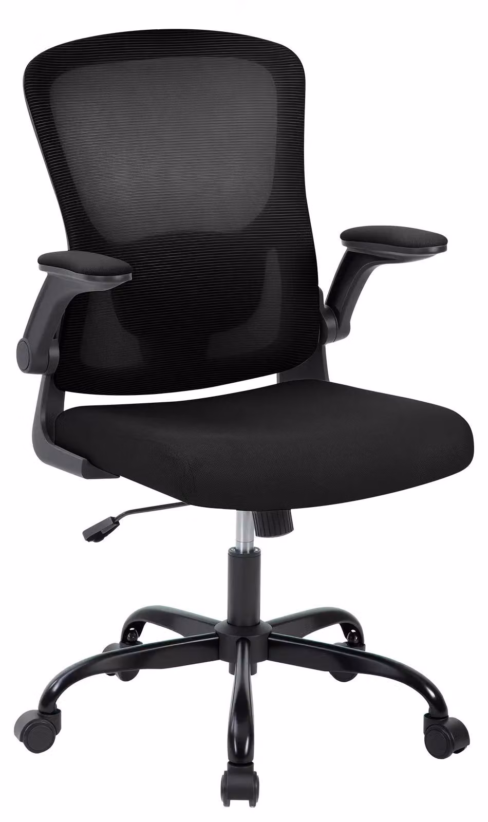 Sedia da ufficio ergonomica - Sedia girevole con schienale alto in rete traspirante - Poggiatesta regolabile - Braccioli pieghevoli - Inclinabile - Ruote a 360° - Colore: nero