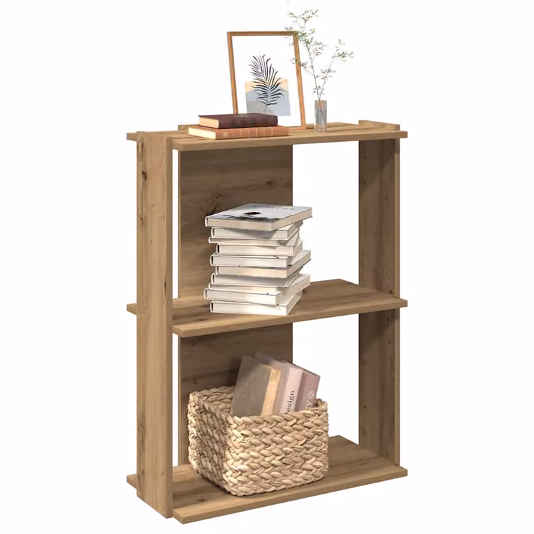 Libreria moderna vidaXL a 3 ripiani in legno marrone L: 60 cm, P: 30 cm, H: 80 cm