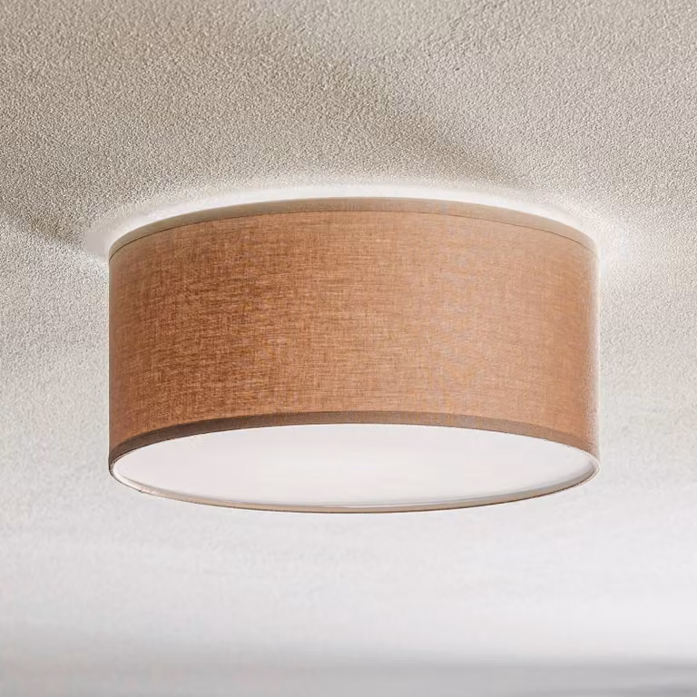 Plafoniera soffitto Rondo TK Lighting, dimmerabile, Marrone / Ruggine, Camera da letto, Tessuto / Stoffa / Seta, Moderno, Plafoniera