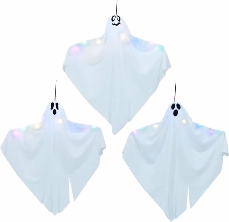 Fantasma appeso di Halloween 3 pcs Bianco 52 x 62 cm Poliestere