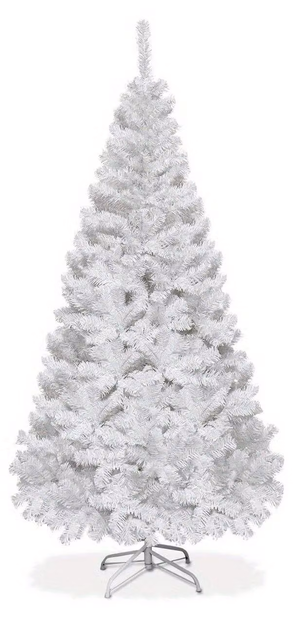 Albero di Natale artificiale bianco - Albero finto - Decorazioni natalizie - Albero per le feste - Decorazioni per negozi - Struttura in metallo robusta