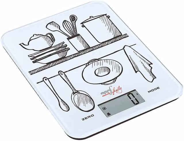 Bilancia da cucina elettronica MELCHIONI FAMILY GLASS bianca con display digitale e funzione tara