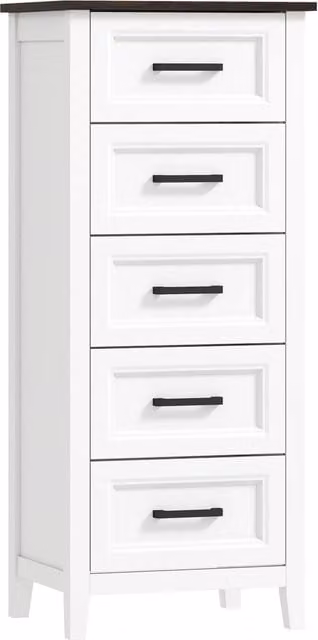 Cassettiera moderna GIORDANOSHOP in MDF laccato bianco e marrone L: 45 cm, P: 35 cm, H: 106 cm