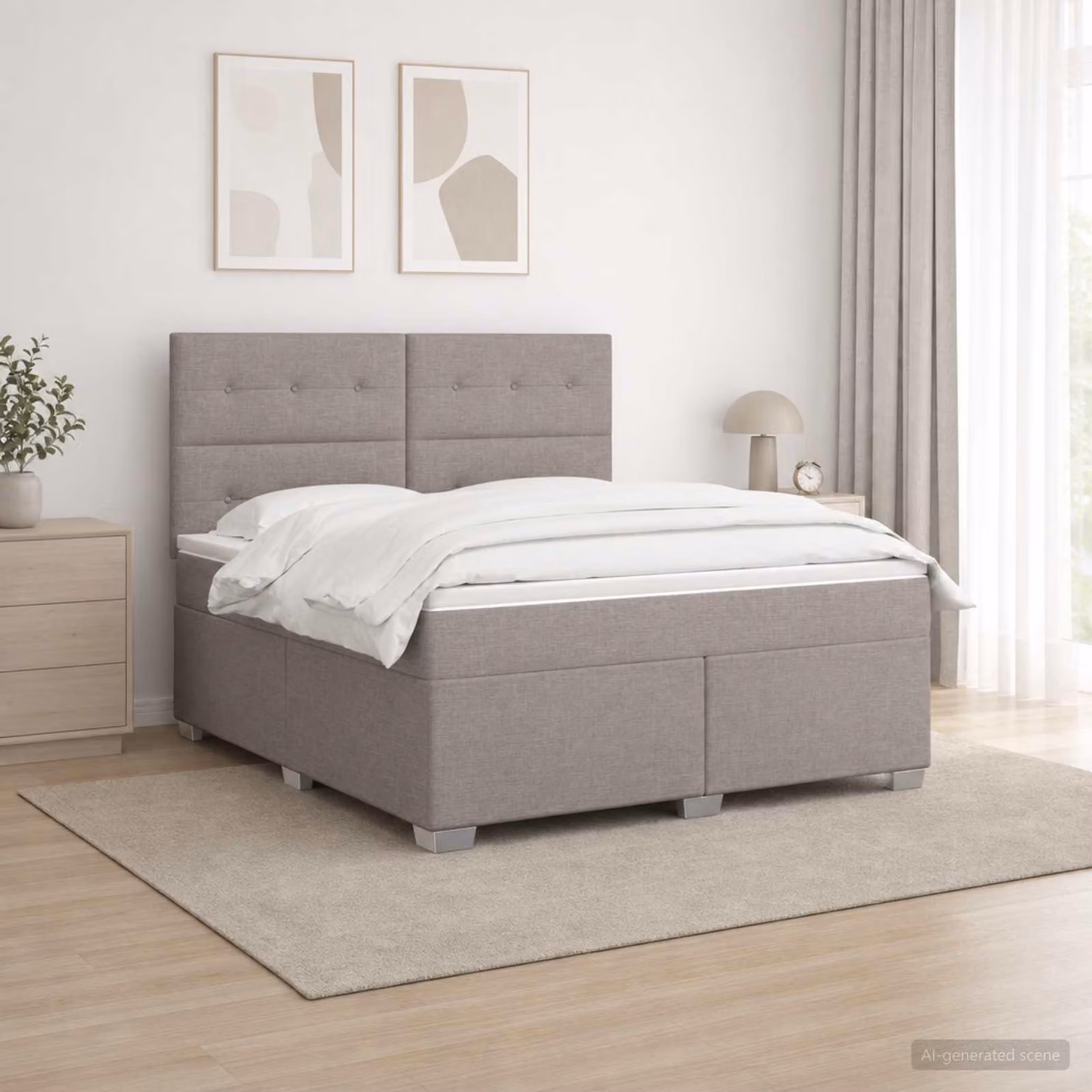 Maison Exclusive - Letto boxspring con materasso Taupe 180 x 200 cm Tessuto
