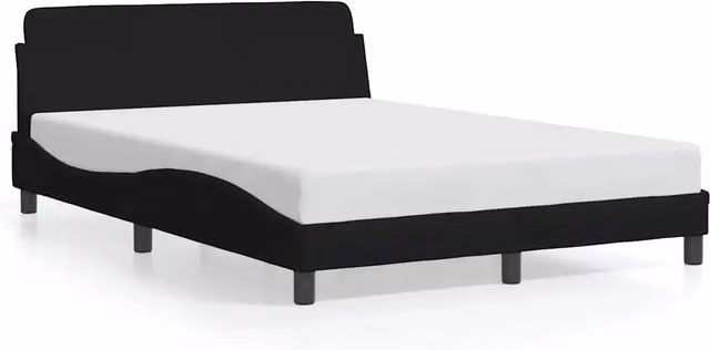 Letto matrimoniale Dover nero in tessuto con struttura in legno e metallo L/P/H: 140 x 190 cm
