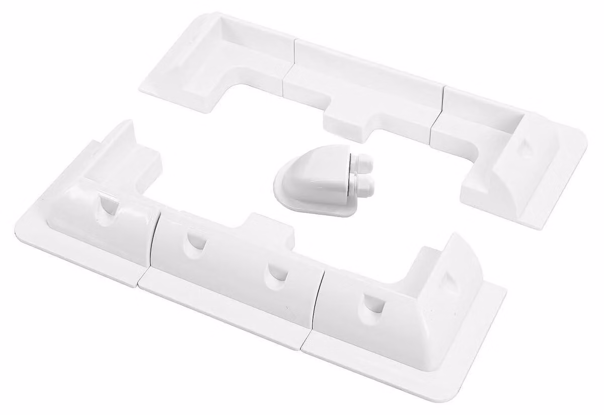 Set di angoli di montaggio per pannelli solari, 7 pezzi, in ABS, con protezione UV, colore bianco