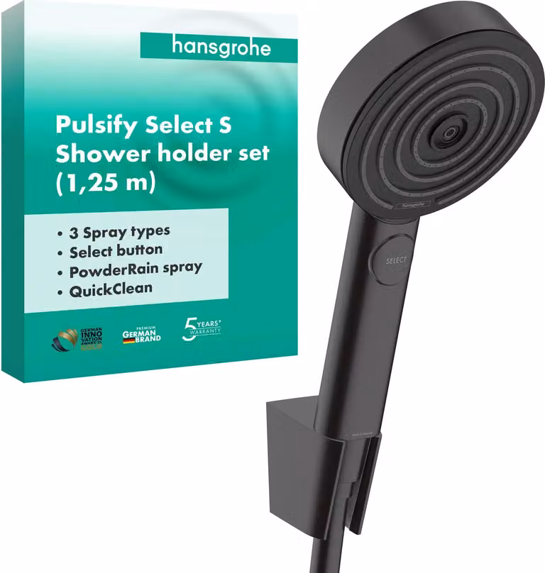 Set doccia hansgrohe Pulsify Select S 105 3jet Relaxation con tubo flessibile 125 cm nero opaco, 1 pz.
