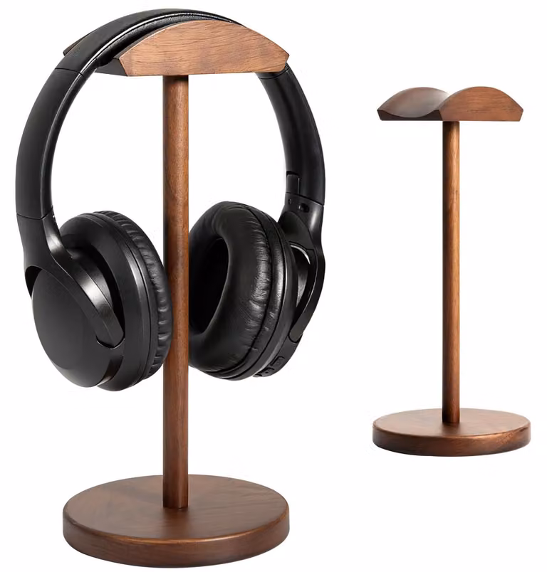 Solidchoice - Supporto per cuffie in legno di noce per scrivania
