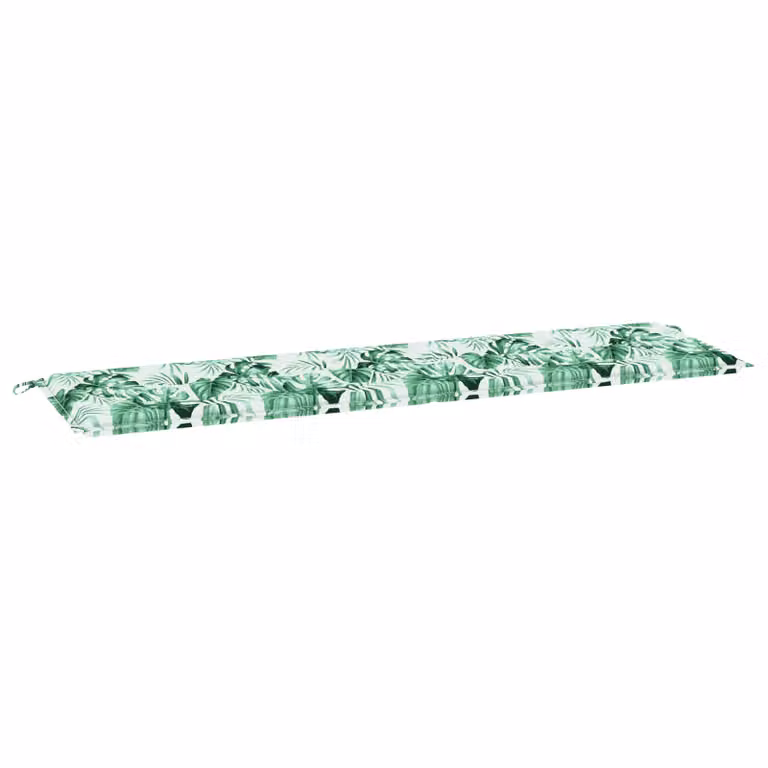 Cuscino per Panchina vidaXL in Tessuto Oxford con Motivo a Foglie Verde, Ergonomico e in Schiuma, L/P/H: 180 x 50 x 50 cm