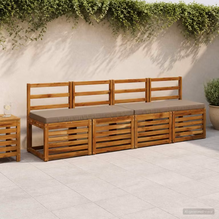 Cuscino per Panchina vidaXL VUGHT in Poliestere, Colore Tortora, con Rivestimento Lavabile e Resistente ai Raggi UV