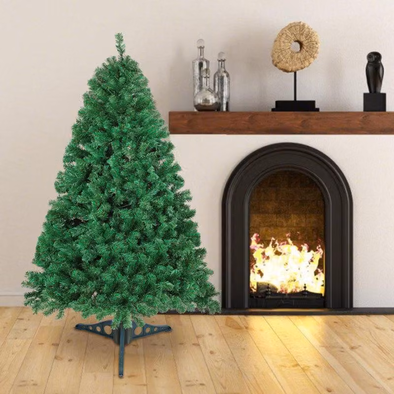 Albero di Natale artificiale, modello abete, con 220 punte in PVC, base e sistema a pieghevole. Colore: verde. Altezza: 120 cm