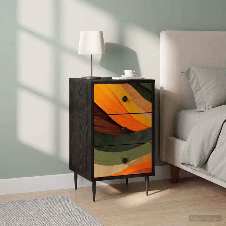 Set di 2 Armadi da Notte vidaXL BONN Moderni in Nero Opaco L/P/H: 36 x 33 x 61 cm
