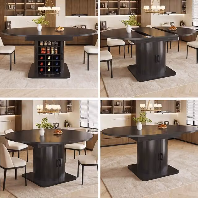 Tavolo da cucina allungabile salvaspazio ¨C Minimal ¨C MDF nero