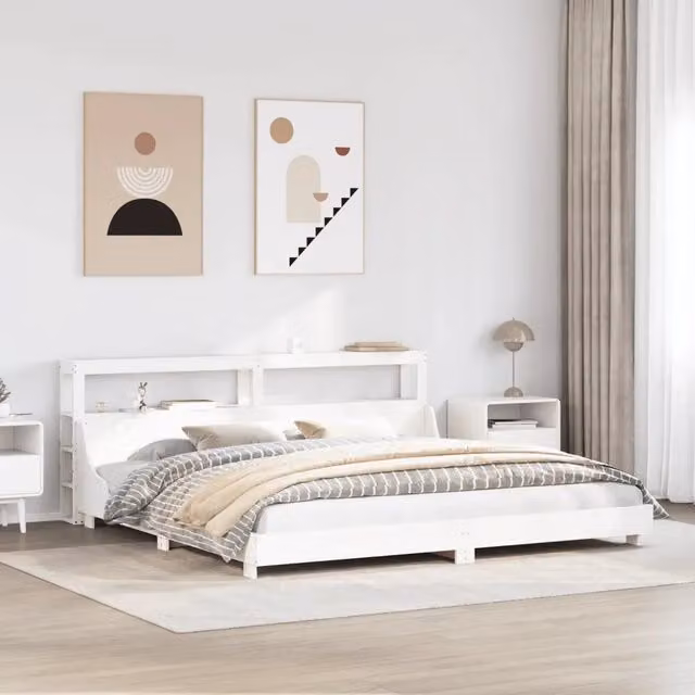 Letto senza Materasso Bianco 180x200 cm Legno Massello di Pino 3306412
