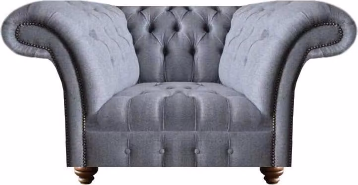 Polstermöbel Sessel Couch Grau Chesterfield Wohnzimmer Einrichtung