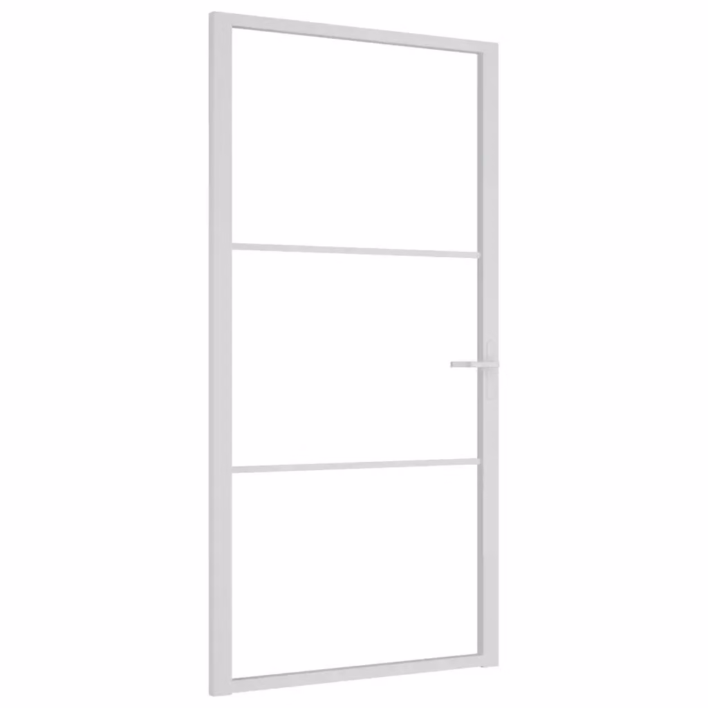Porta scorrevole moderna vidaXL in alluminio e vetro bianco e trasparente L: 102,5 cm, H: 201,5 cm – 2