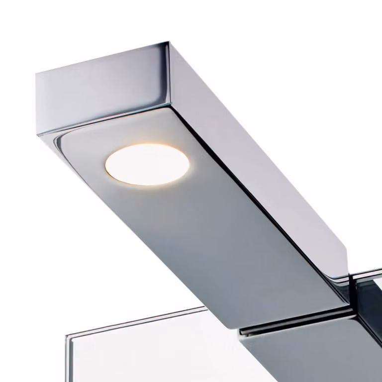 Decor Walther Applique da parete a LED Flat 2, Cromo / Argento, Bagno, Metallo, Moderno, Applique a LED