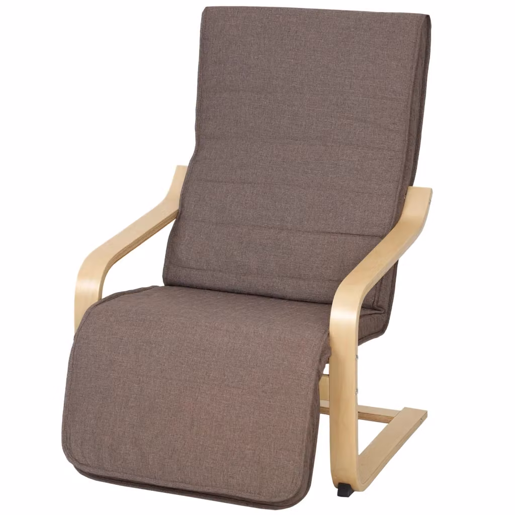 Poltrona relax con poggiapiedi Xylo in similpelle e tessuto marrone, L: 66,5 cm, P: 94 cm, H: 100 cm – 2
