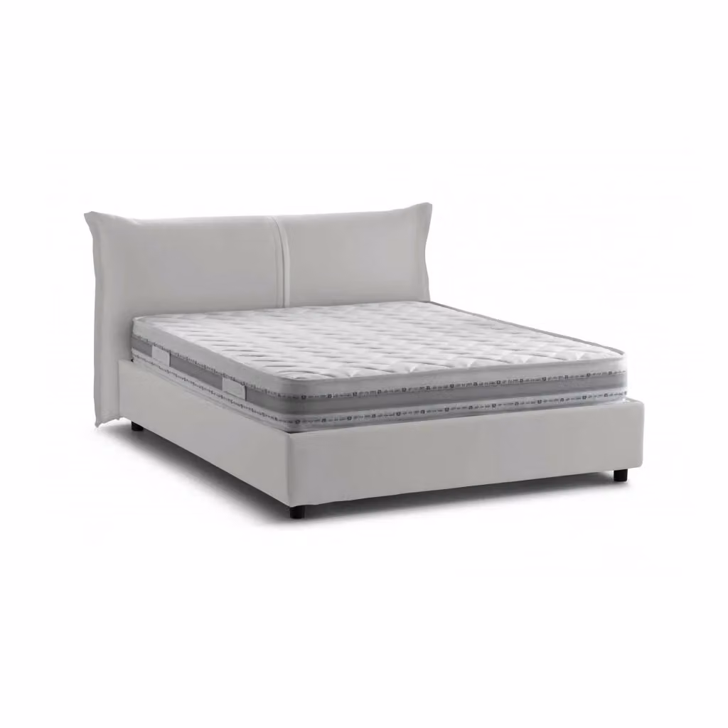 Letto Matrimoniale Moderno Talamo Italia con Contenitore a Alzata e Materasso in Schiuma, Bianco, L/P: 160 x 200 cm – 2